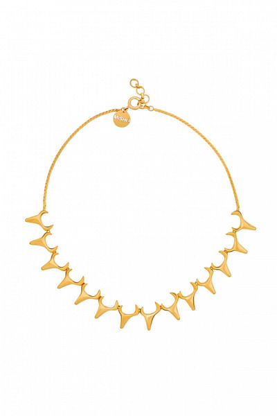 Gold bull necklace