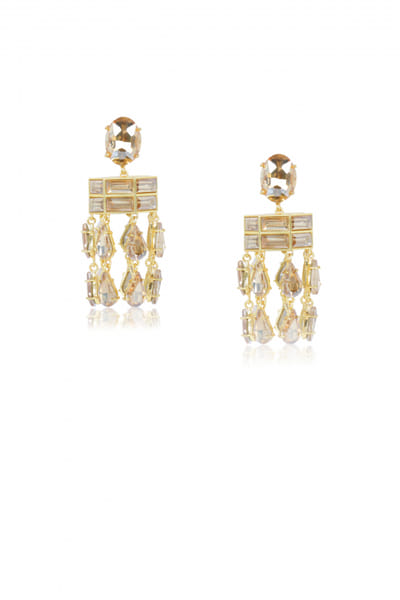 Gold chandelier drop earrings