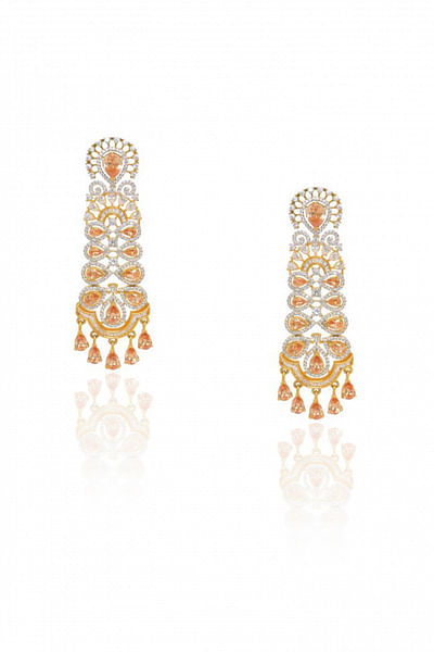 Gold citrine drop earrings