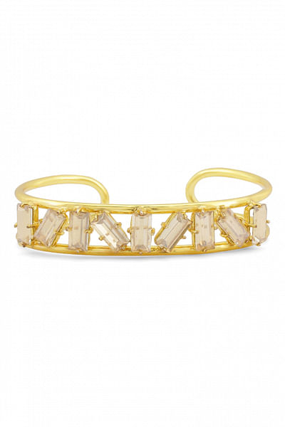 Gold crystal cuff bracelet