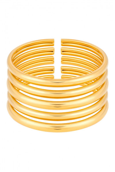 Gold cuff bangles set