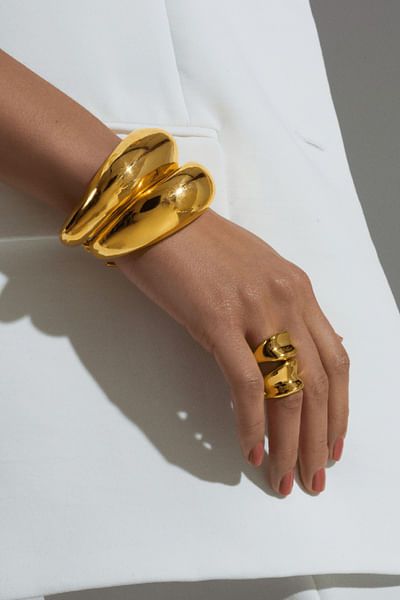Gold cuff bracelet