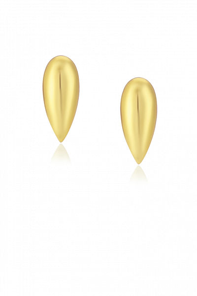 Gold drop stud earrings