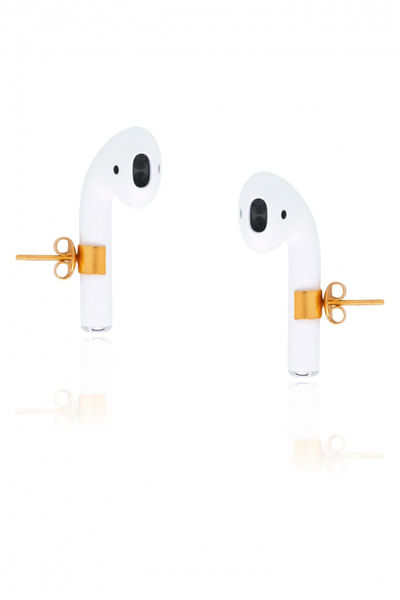 Gold ear pods stud earrings
