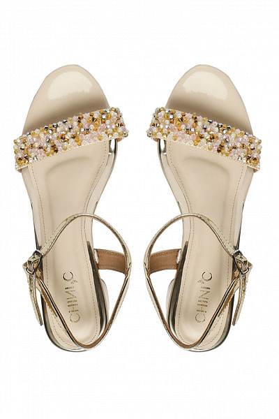 Gold embellished heels