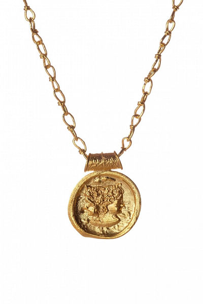 Gold Gemini zodiac pendant chain necklace