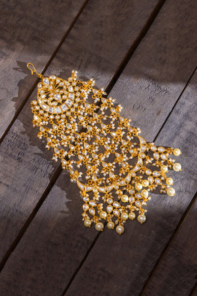 Gold kundan and pearl jadau passa