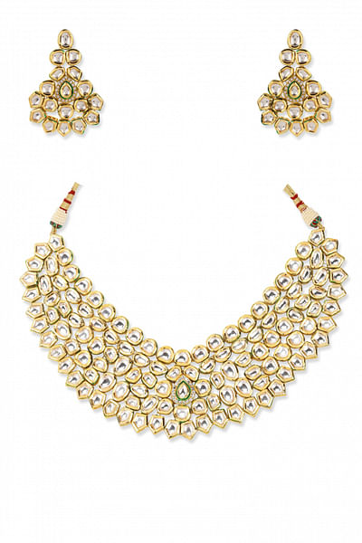 Gold kundan maharani necklace set