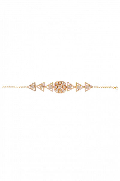 Gold moissanite polki bracelet