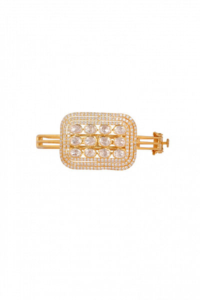 Gold moissanite polki embellished bracelet