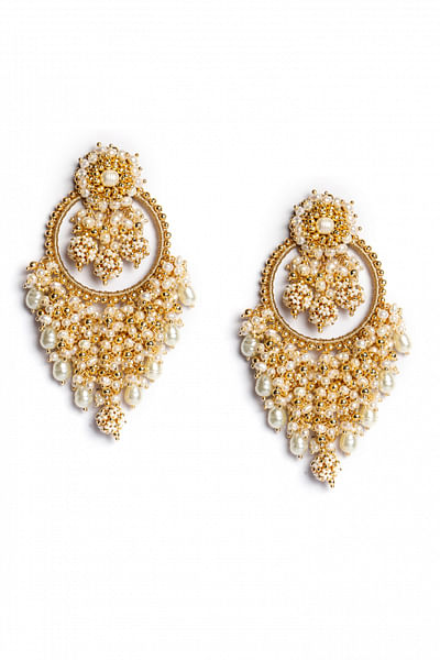 Gold pearl earrings