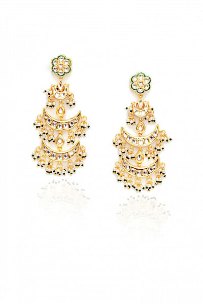 Gold plated jadau kundan earrings