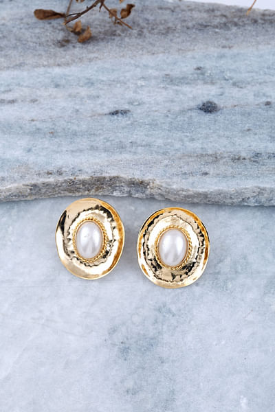 Gold plated oval studs