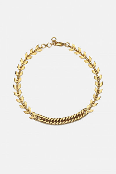Gold plated spine chain choker