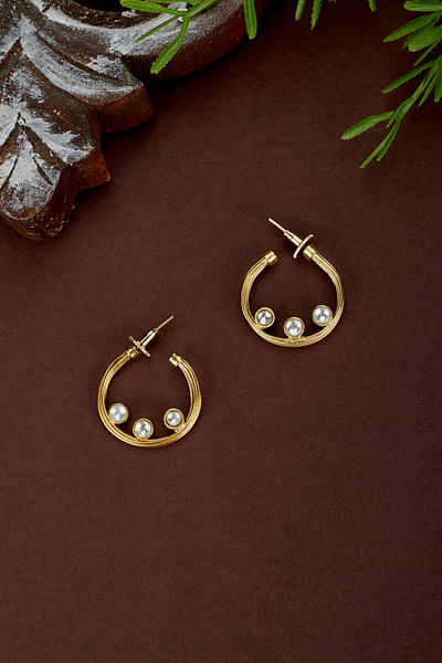 Gold polki half hoops