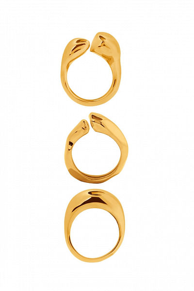 Gold stackable rings set