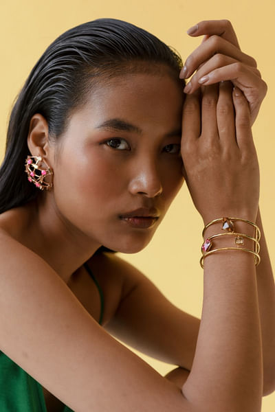 Gold Swarovski crystal bracelet