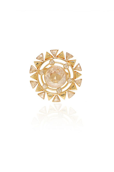 Gold Swarovski crystal ring