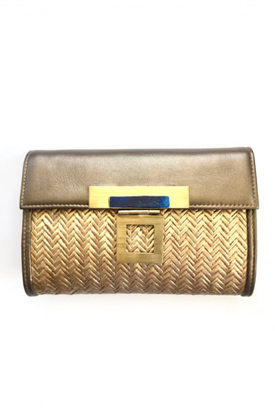 Gold textured clutch