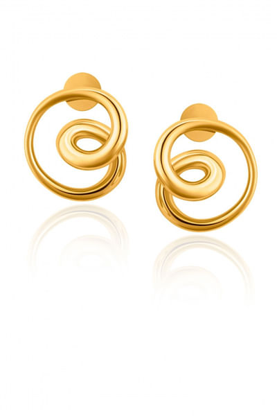 Gold twisted hoop earrings