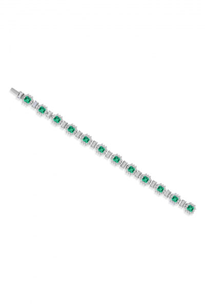 Green and white Swarovski zirconia bracelet