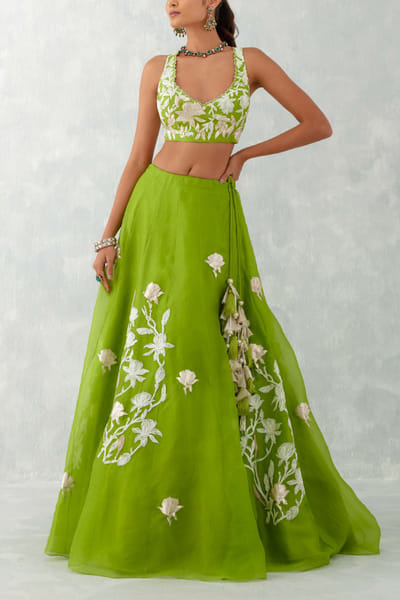 Devnaagri Green embroidered lehenga set DEVAPR23012