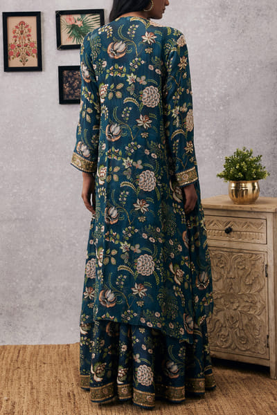 Soup by Sougat Paul Green floral printed lehenga set SSPJANDP22305