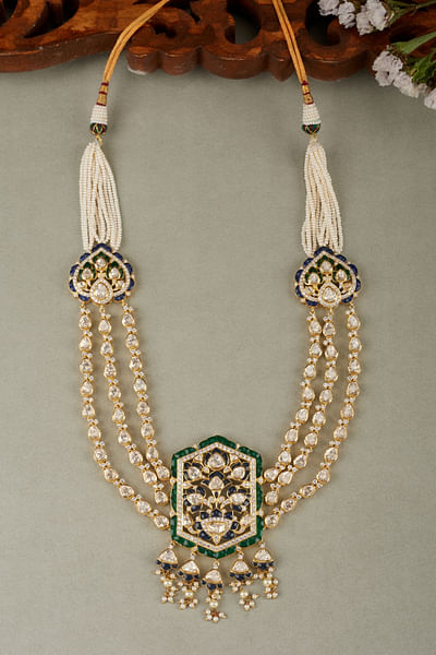 Green meenakari embellished necklace