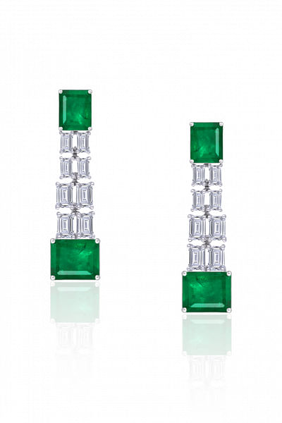 Green Swarovski zirconia earrings