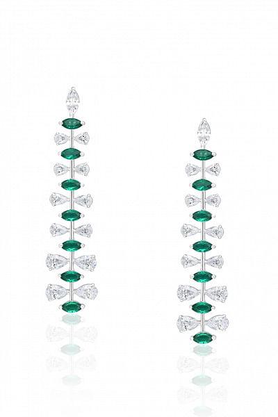 Green Swarovski zirconia stone earrings