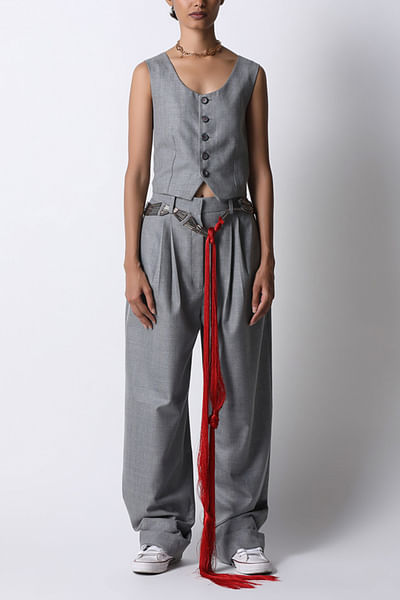 Grey baggy trousers