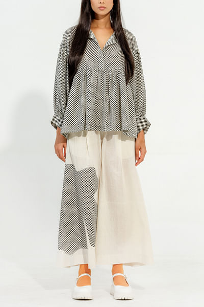Grey gathered top