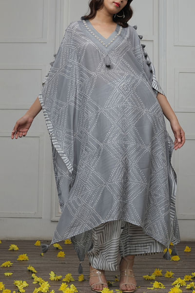 Grey printed kaftan