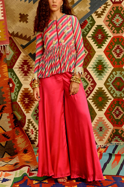 Hot pink leheriya co-ords