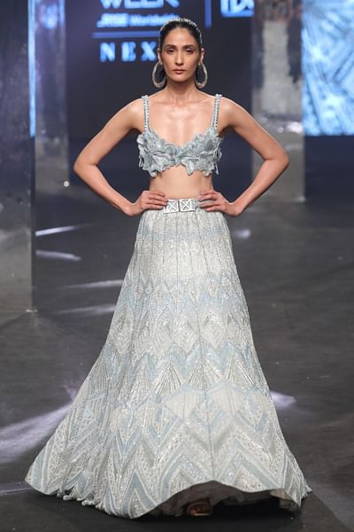 Ice burst embellished lehenga set