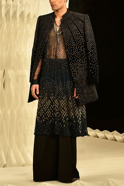 Imperial teal embellished sherwani