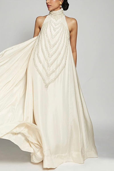 Ivory embellished gown