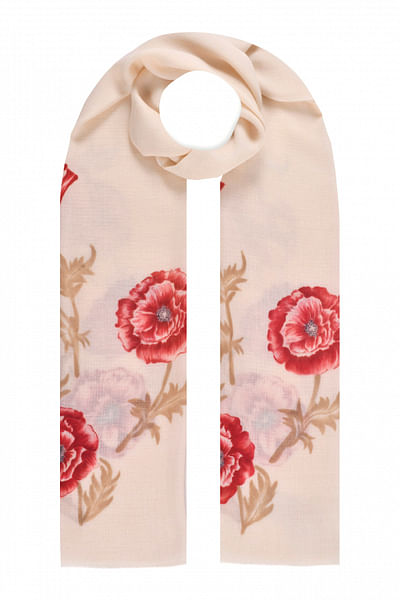 Ivory floral handpainted wrap