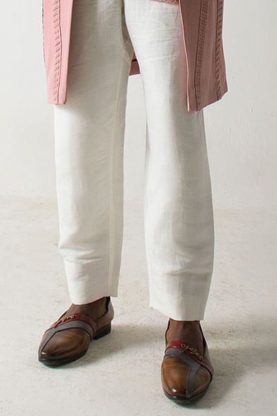 Ivory paper bag trousers