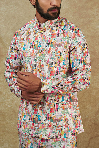 Ivory printed bandi