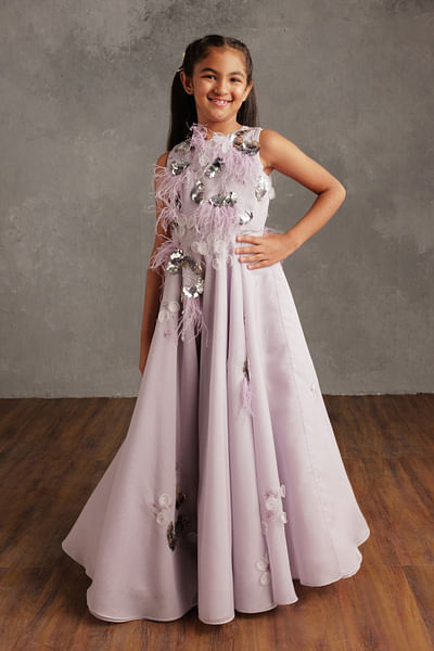 Lavender 3D embellished gown