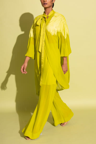 Lemon floral hand painted tunic set