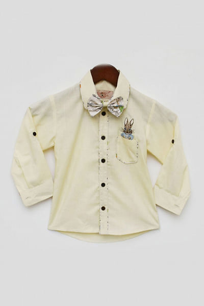 Lemon yellow cotton shirt