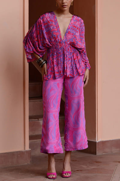 Lilac and pink floral print co-ords