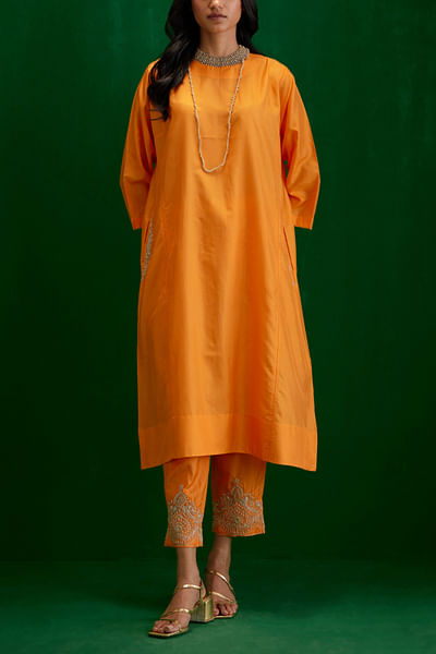 Marigold embroidered kurta set