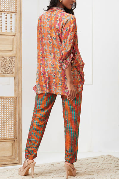 Soup by Sougat Paul Maroon artsy print co-ords SSPNOV23DP215