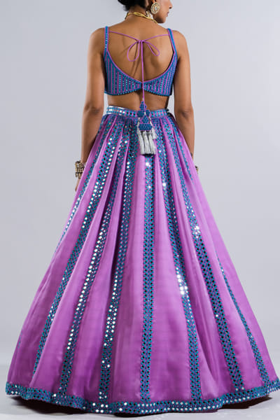Vvani by Vani Vats Mauve mirror embellished lehenga set VVAMAR2324