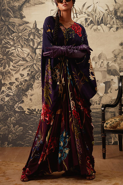 Midnight blue printed kaftan