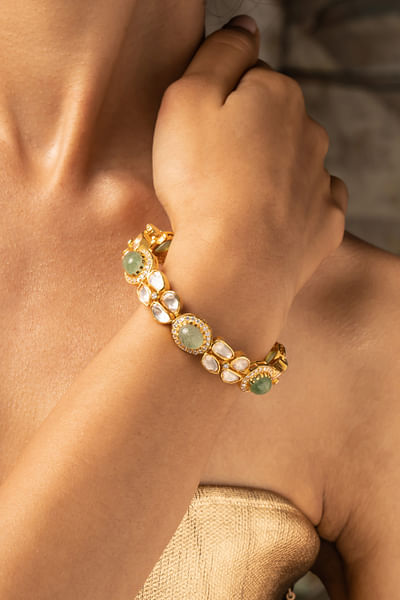 Mint stone embellished bangle