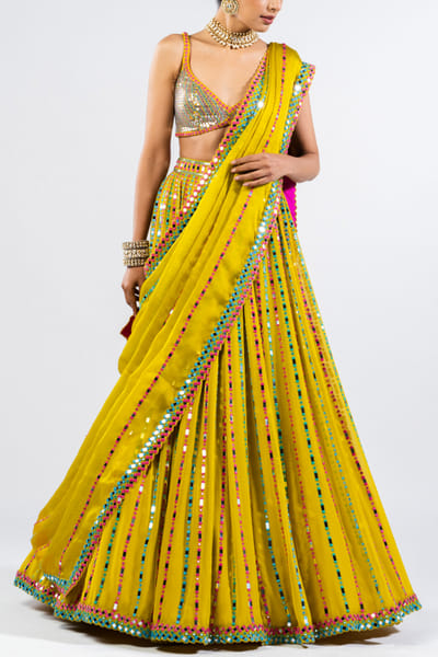 Vvani by Vani Vats Moss green embellished lehenga set VVAMAR2303